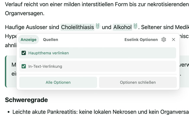 Eselink Schnelloptionen